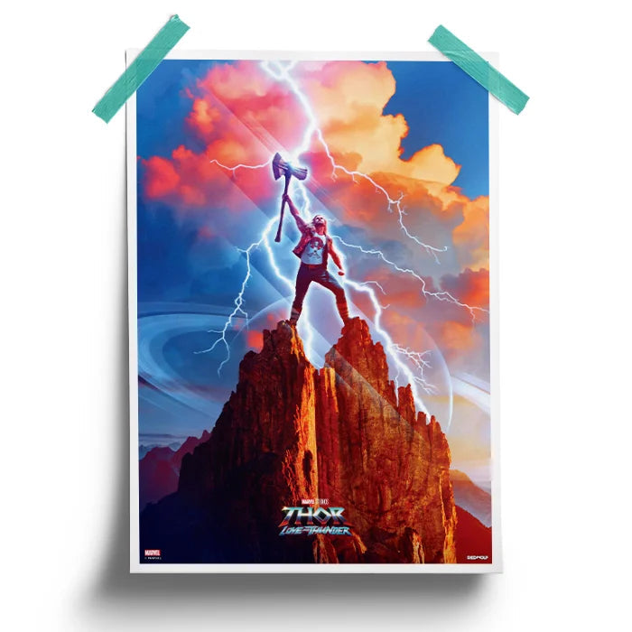 God Of Thunder - Marvel Official Poster -Redwolf - India - www.superherotoystore.com