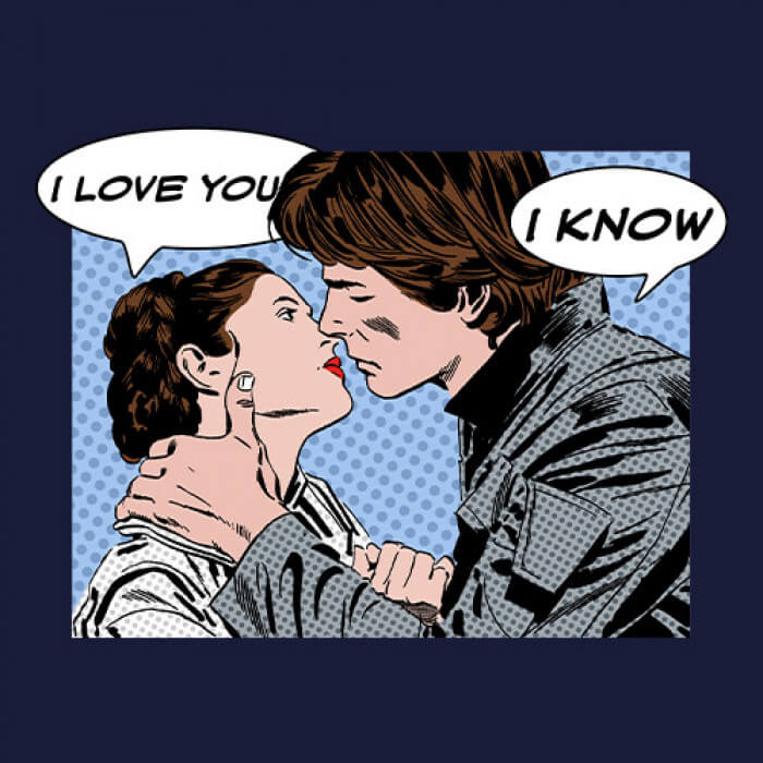 Star Wars Han Solo & Princess Leia T-Shirt -Redwolf - India - www.superherotoystore.com