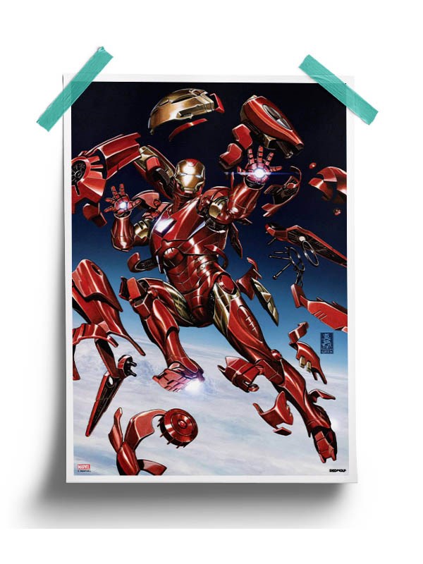 Iron Man Blast Off Poster -Redwolf - India - www.superherotoystore.com