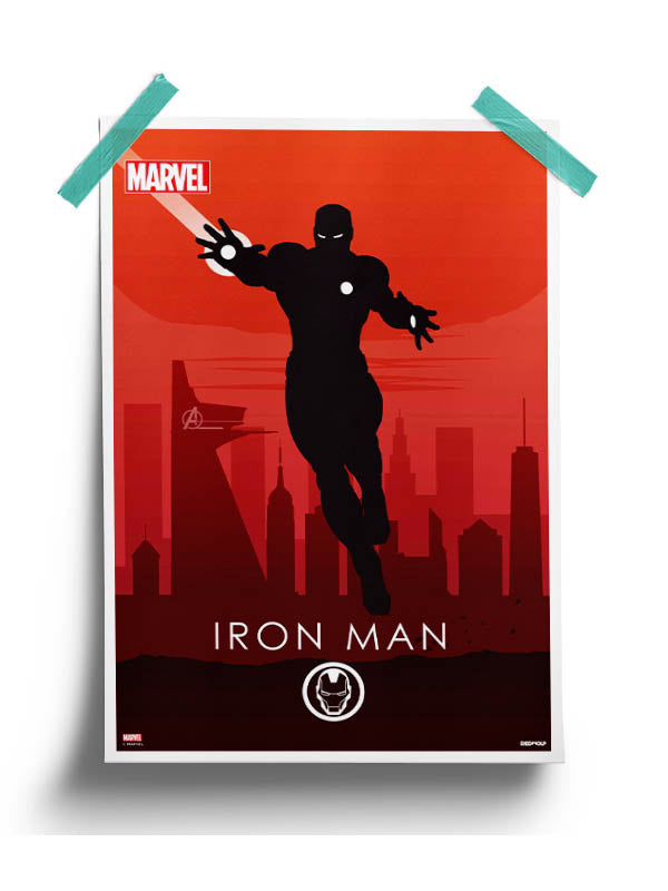 Iron Man in Action Poster -Redwolf - India - www.superherotoystore.com