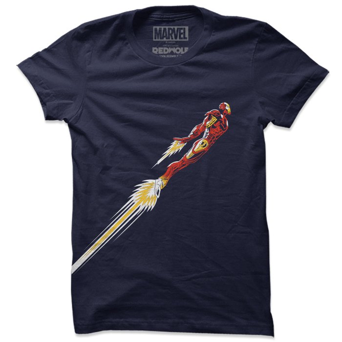 Iron Man Side Burst Marvel Official T-Shirt -Redwolf - India - www.superherotoystore.com