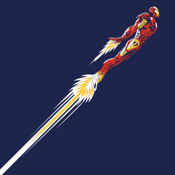 Iron Man Side Burst Marvel Official T-Shirt -Redwolf - India - www.superherotoystore.com