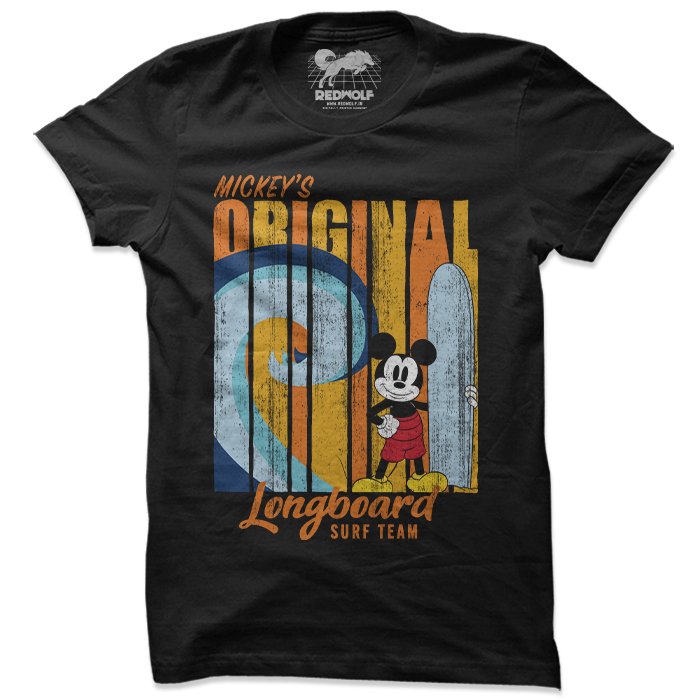 Disney - Mickey's Orginal Longboard Surf Team T-Shirt -Redwolf - India - www.superherotoystore.com