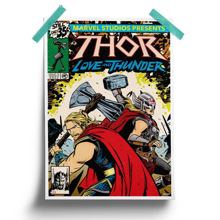 Love And Thunder: Comic Cover - Marvel Official Poster -Redwolf - India - www.superherotoystore.com