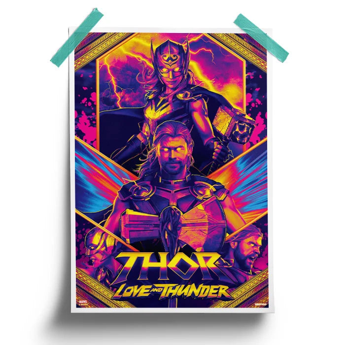 Love And Thunder - Marvel Official Poster -Redwolf - India - www.superherotoystore.com