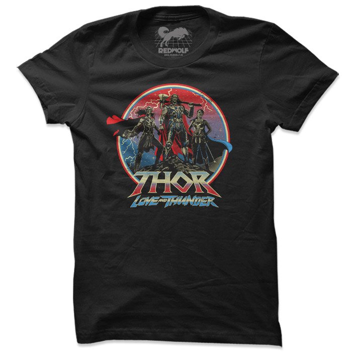 LOVE & THUNDER TRIO - MARVEL OFFICIAL T-SHIRT -Redwolf - India - www.superherotoystore.com