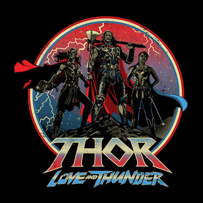 LOVE & THUNDER TRIO - MARVEL OFFICIAL T-SHIRT -Redwolf - India - www.superherotoystore.com