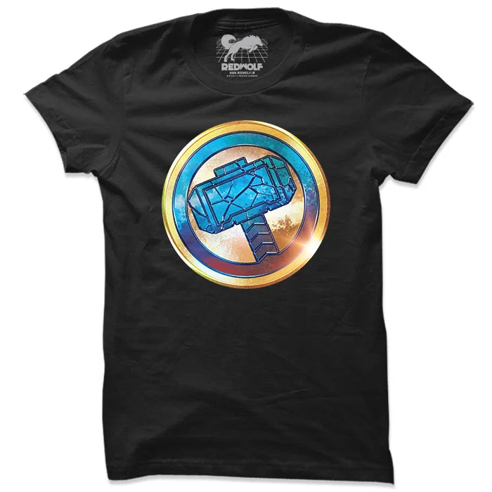 Mjolnir Badge - Marvel Official T-Shirt -Redwolf - India - www.superherotoystore.com