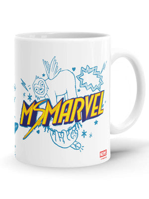 Ms. Marvel Doodle Mug -Redwolf - India - www.superherotoystore.com