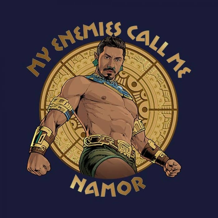 My Enemies Call Me Namor - Marvel Official Navy T-shirt -Redwolf - India - www.superherotoystore.com