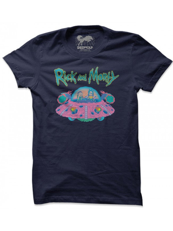 Pink Spaceship - Rick and Morty Official T-shirt -Redwolf - India - www.superherotoystore.com