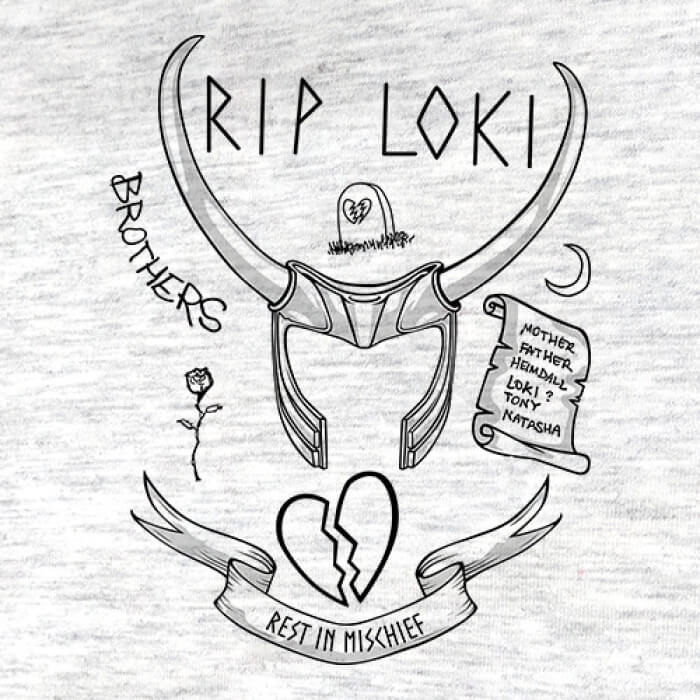 RIP LOKI - MARVEL OFFICIAL T-SHIRT -Redwolf - India - www.superherotoystore.com