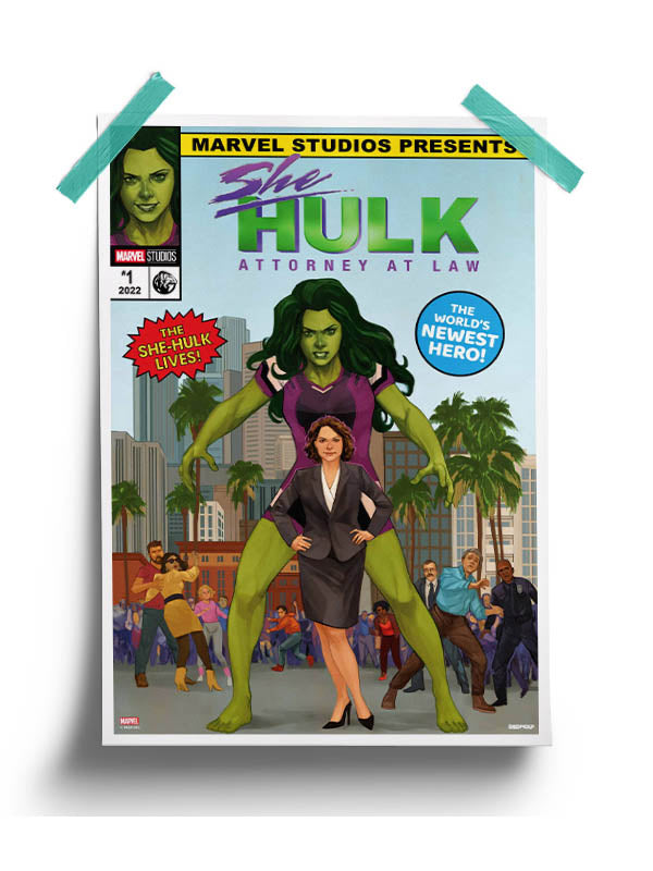 She-Hulk Comic Cover Poster -Redwolf - India - www.superherotoystore.com