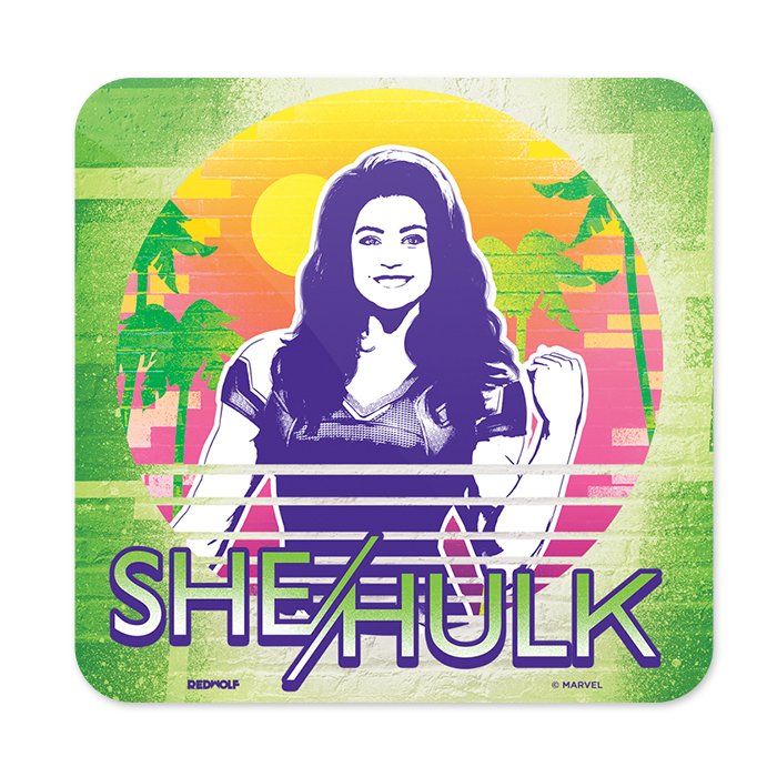 She-Hulk Retro - Marvel Official Coaster -Redwolf - India - www.superherotoystore.com