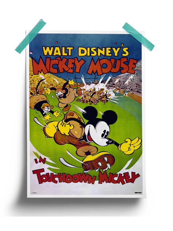 Touchdown Mickey Poster -Redwolf - India - www.superherotoystore.com