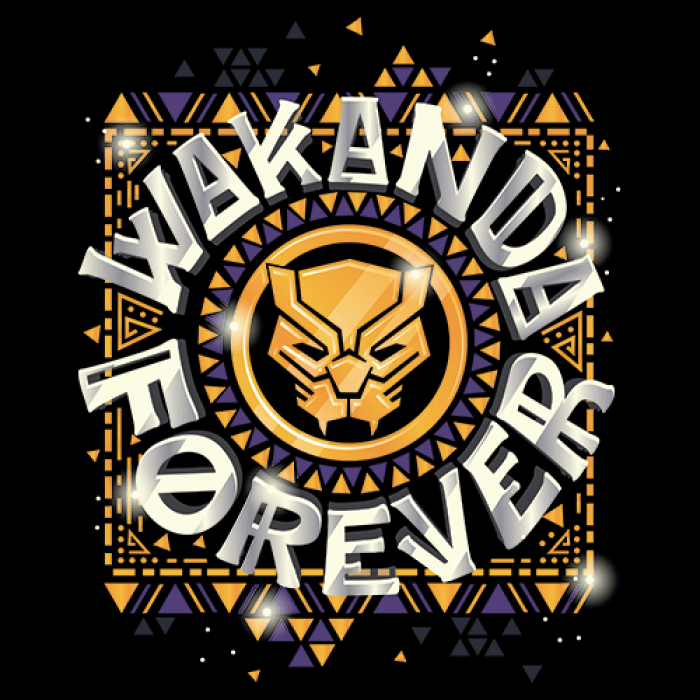 Wakanda Forever Emblem - Marvel Official Black T-shirt -Redwolf - India - www.superherotoystore.com