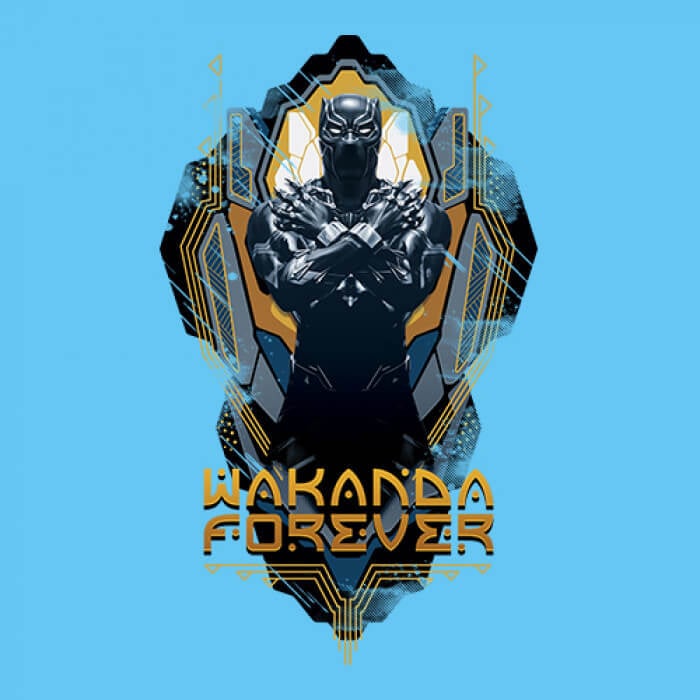 Wakanda Forever - Marvel Official Sky Blue T-shirt -Redwolf - India - www.superherotoystore.com