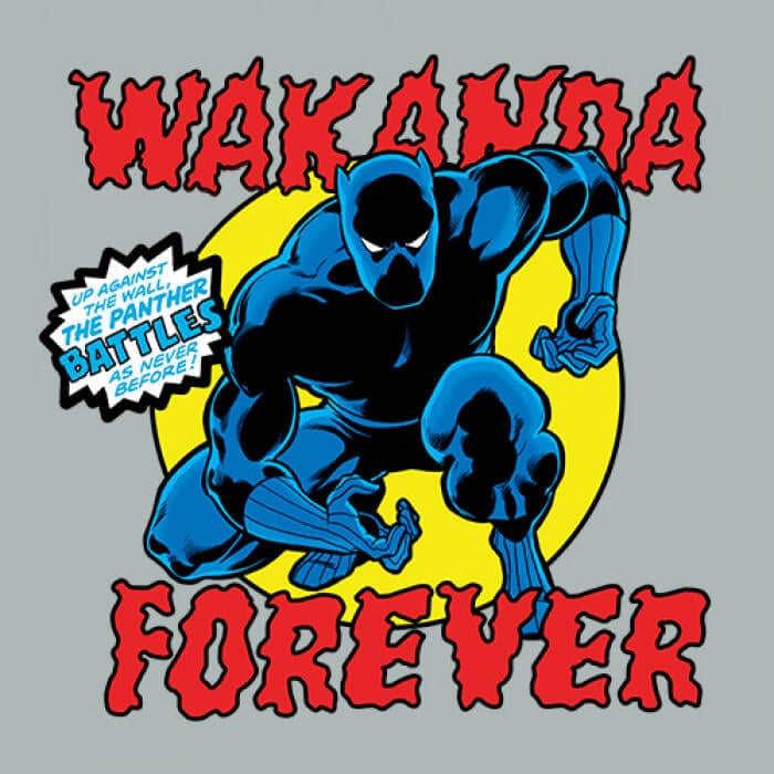 Wakanda Forever: Retro Comic - Marvel Official Grey T-shirt -Redwolf - India - www.superherotoystore.com