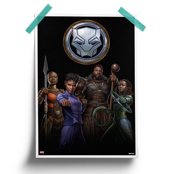 Wakandans Unite - Marvel Official Poster -Redwolf - India - www.superherotoystore.com