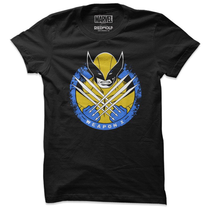 Weapon X Marvel Glow in the Dark Official Wolverine T-Shirt -Redwolf - India - www.superherotoystore.com